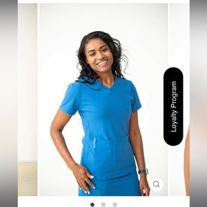 csaucy royal blue scrub top